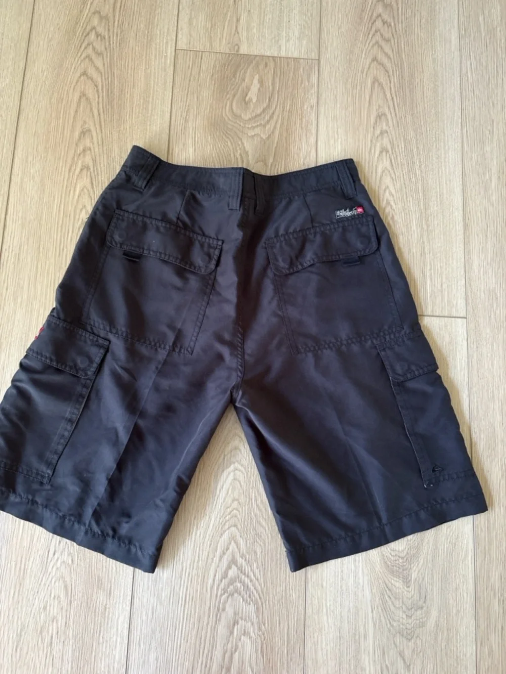 Quiksilver Cargo Shorts Men's Size 30‎ Black Flat Front Utility Casual